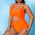 thumbnail image 5 of Aayomet Swimsuit Slimming One Piece Bathing Suits Ruffle Sleeve Modest Swimwear,Orange XL, 5 of 5