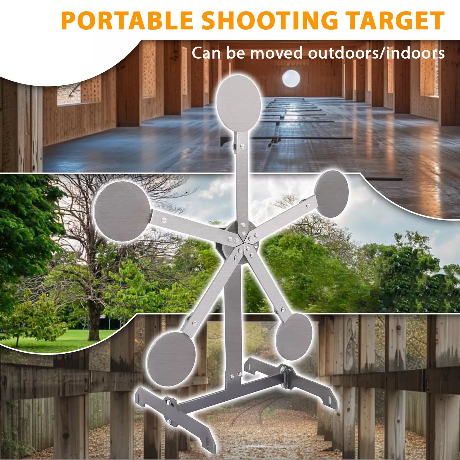 Kojem Portable Metal Target Stand Steel Shooting Target 8" Paddles Steel Anti-Rust Oil