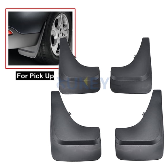 16.2''X 9.8" 4pcs Universal Front Rear Mud Flaps Splash Guard Mudguards Black For Pick-up Truck & Van, SUV