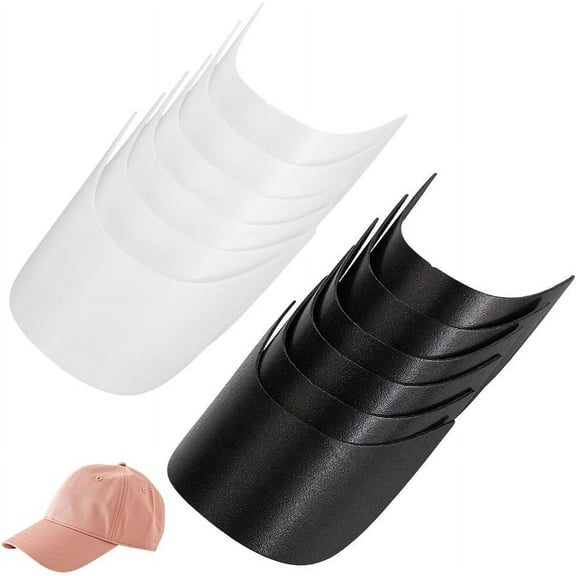 1 Set 12Pcs 2 Colors PE Plastic Hat Brims U-shaped for Making Baseball Cap Golf Hat Mixed Color 140x115x2mm 6pcs/color