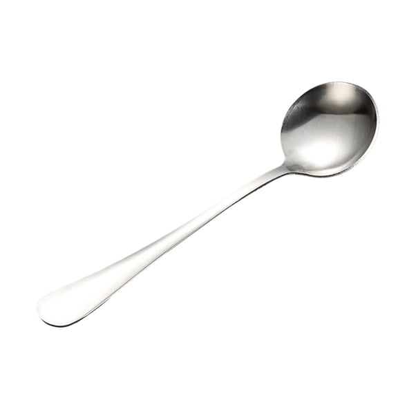Eqslft Metal Soup Spoons,Stainless Steel Spoons for Soup Round Colorful Dinner Spoons Thick Short handle Table Spoon 6.3-Inch