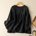 thumbnail image 2 of ZANZEA Women Long Sleeve O Neck Shirt Tee Tiered Tops Casual Loose Solid Blouse, 2 of 6