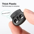 thumbnail image 6 of Unique Bargains 100pcs Spring Cord Locks Plastic Rope End Fastener Double Holes Toggle  Sliders Rope Clip Fastener Black, 6 of 7