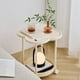 thumbnail image 4 of Mesita de Noche Blanca de Plástico con Estante de Almacenamiento | Mueble Auxiliar para Sofá | Mesa Móvil | 49X47,5 Cm | Almacenamiento de Doble Nivel | Ruedas | Organizador para Apartamentos Pequeño, 4 of 6