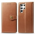 thumbnail image 2 of Wallet Case for Samsung S22 Ultra Magnetic Clasp Folio Kickstand Premium Leather Case with Hand Strap, [RFID Blocking] Credit Card Slots Shockproof TPU Inner Cover for Samsung Galaxy S22 Ultra, Brown, 2 of 9