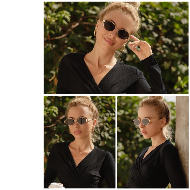 Women\'s Oval Retro Acetate Sunglasses Polarized UV400 Protection Amazon.com: SOJOS Oval Polarized Acetate Sunglasses for  main image 3