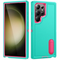 Military Grade Dropproof Protection Case for Samsung Galaxy S24 Ultra,Dteck Shockproof 3-Layer Protection Case Hidden Kickstand Durable Cover,Mint