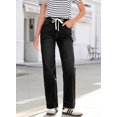 thumbnail image 4 of Women's Wide Leg Jeans High Waisted Stretchy Straight Leg Baggy DrawstringDenim Pants, 4 of 15