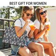 thumbnail image 5 of Large Capacity Tote Bag,Navy Floral Skull Pattern Handbag Fashion Luxury Tote Bag,15.7"x13"x 5.1" Inches,Laptop Compatible, 5 of 6