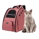 thumbnail image 3 of Bolsa de transporte portátil para mascotas, transpirable, para gatos y perros, mochila transparente para exteriores Rosado, 3 of 9