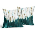 thumbnail image 2 of Teal White Gold Pillow Covers 20X20 Inch Set of 2 Morden Abstract Graffiti Decorative Pillow Cases Neutral Minimali Watercolor Cotton Linen Cushion Case Home Decor for Sofa Couch Porch Outdoor, 2 of 6