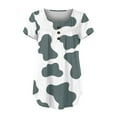 thumbnail image 4 of JINMGG Womens Tops Clearacne Women's Round Neck Cover Cow Print Top Women's Short Sleeve Tops, 4 of 5