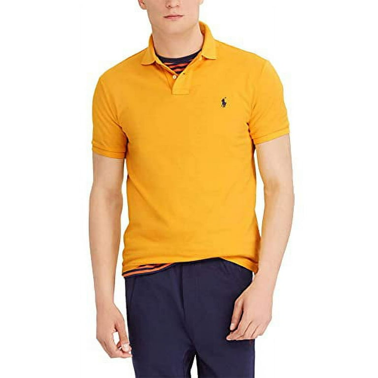POLO RALPH LAUREN Men s Classic Fit Mesh Pony Logo Polo Shirt Small Gold