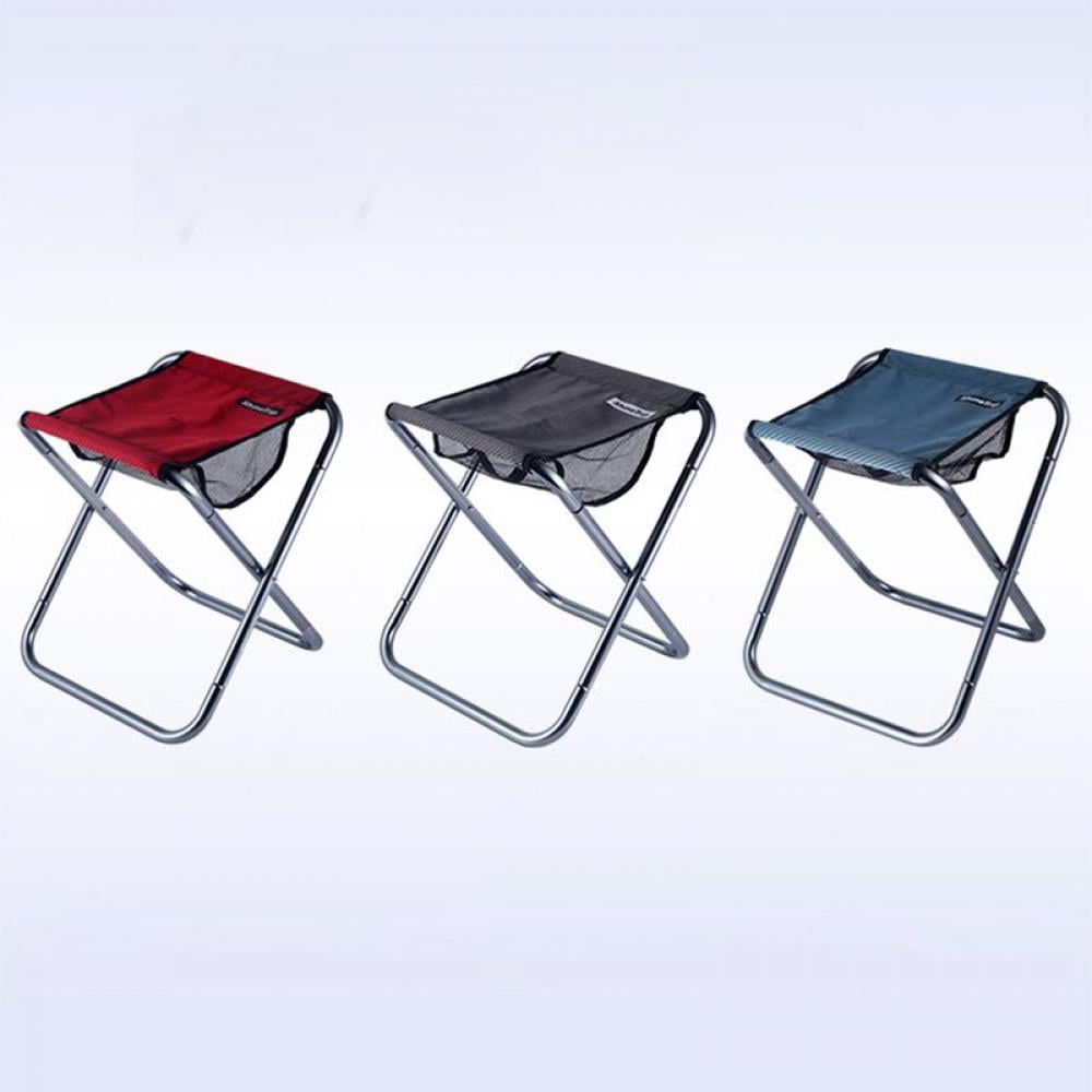 Folding stool outdoor portable folding stool travel telescopic seat stretching folding chair,Gray 