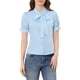 thumbnail image 1 of CAMISA DE BOTONES DE ALGODÓN CON CUELLO ATADO Y BORDADO ELEGANTE PARA MUJERES INSPIRADORAS M AZUL CLARO, 1 of 7
