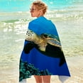 thumbnail image 4 of Yarino Super Absorbent Microfiber Beach Towels - 30x60 In Oversized Clearance, Coral Sea Turtle Print, Sandproof and Quick Summer Vacation Essential Beach Towel Dry for Pool, Travel, Yoga, 4 of 8