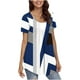 thumbnail image 5 of Fiudx Ofertas Flash Del Día Solo En Línea Blusa Holgada de Manga Corta con Cuello Redondo Informal Estampada a La Moda para Mujer, 5 of 6