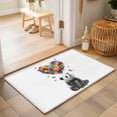 Abstract Panda Rectangle Rug 2'x3' Colorful Heart Butterfly Washable ...