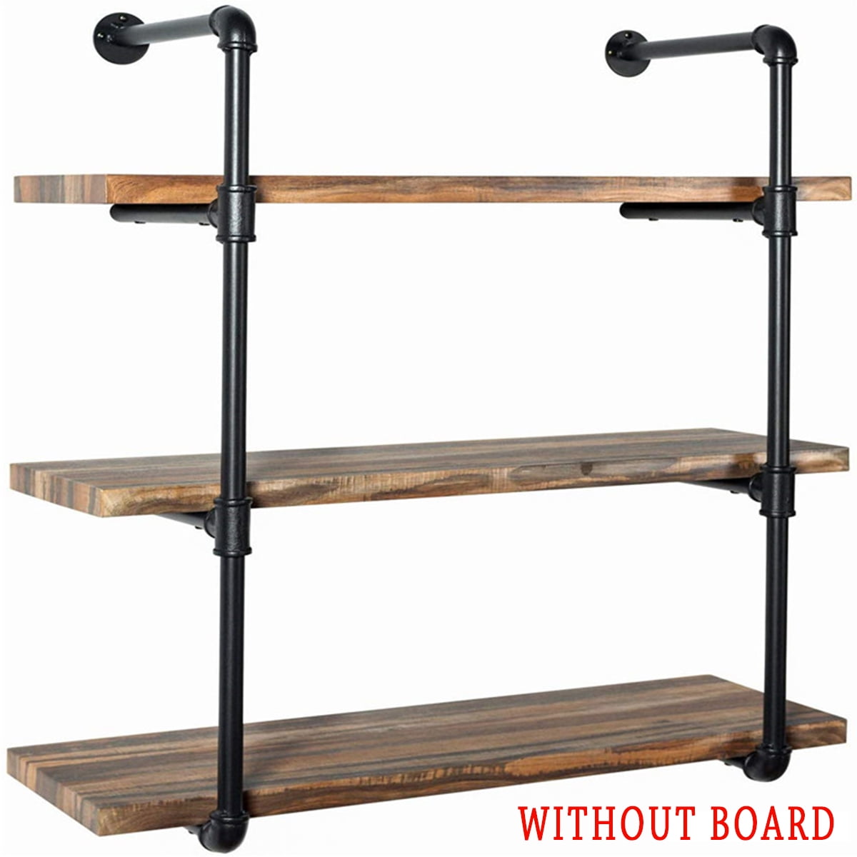 Industrial Style Metal Iron Wall Shelf Storage Pipe Hallway Shelving Two Tier 