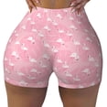 thumbnail image 2 of Fotbe Flamingos and Flowers Shorts Sin Costuras – Shorts Deportivos de Cintura Alta para Mujer, Elásticos para Gimnasio, Yoga, Running o Ciclismo-Medium, 2 of 8