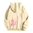 thumbnail image 6 of Breast Cancer Awareness Zip Up Hoodie Women Oversized Graphic Hooded Jackets Casual Fall Preppy Long Sleeve Sweatshirts, 6 of 7