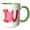 Green/White, variant on 3drose, Red and Pink Heart I Love U Illustration, 11oz Two-tone Red Mug