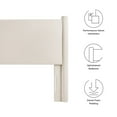 thumbnail image 3 of Headboard, King, Ivory White, Velvet, Hotel Bedroom, Modern Contemporary, HB38165, 3 of 7
