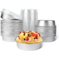 thumbnail image 1 of Mini Ramekins with Lids oz Disposable Aluminum Foil Cake Baking Tins Pans Creme Brulee Tart Pie Tins Silver Small Individual Round Containers Oven for Baking, 1 of 7