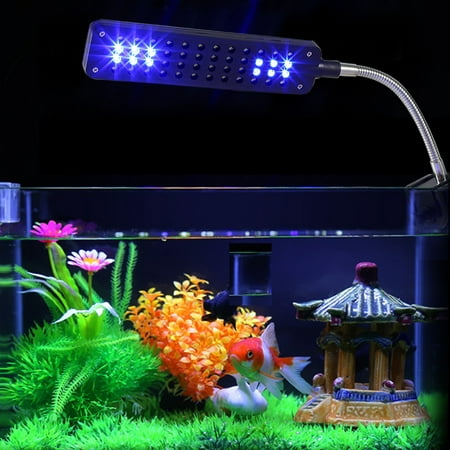 48 LED Clip Aquarium Light for Fish Tanks,White&Blue Color