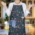 thumbnail image 6 of Pioneer Flower Floral Print Pattern Apron-Garden Aprons for Women with Pockets-Cotton Linen Waterproof Kitchen Cooking Gardening Aprons Adjustable for Kitchen,Cooking,BBQ and Salon 33x27 Inch, 6 of 7