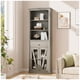 thumbnail image 1 of Gris estilo rural bathroom almacenamiento gabinete: narrow estante de libros con estantes y cajón, perfect para bathrooms, 1 of 6