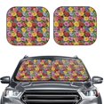 thumbnail image 2 of Balery 2 Piece Daisies Flowers Car Windshield Sun Shade|Foldable Front Windshield Shade for Car Front Window for Most Sedans SUV Truck-Medium, 2 of 7