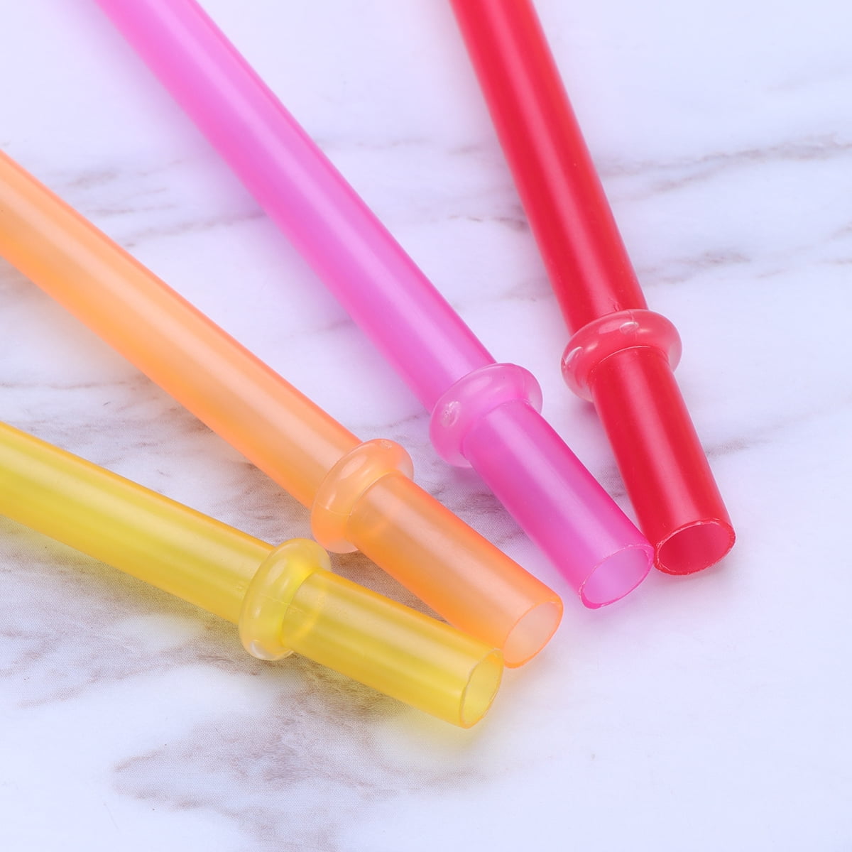OAVQHLG3B 25 Pack Reusable Hard Drinking Straws Rainbow Colored Drinking  Straws,9 Inch Long Plastic Replacement Straws