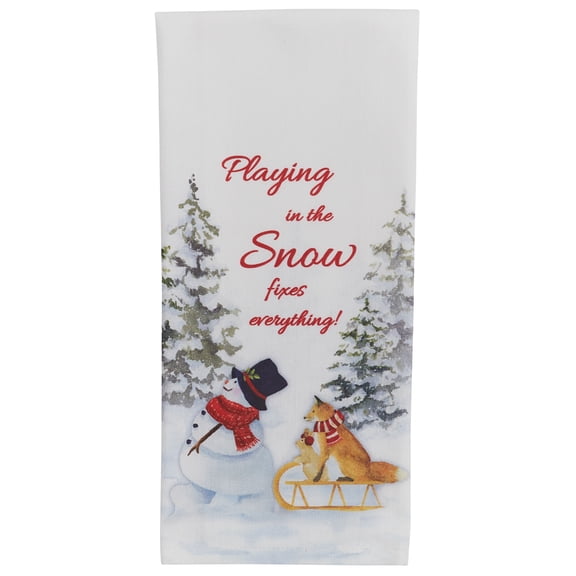 Park Designs Snowman With Sled Dishtowel Set of 2