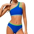 thumbnail image 4 of RMGVDSD Girls Bikini Swimsuits Girls Swimsuit Two Piece One Shoulder Bathing Suit With Chest Pad Color Block Bikini Swimwear Beachwear 7-8 Years, 4 of 7