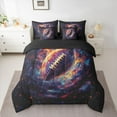 thumbnail image 2 of Castle Fairy Football Print Twin Bedding Sets 7-Piece for Boys Girls,Hippie Graffiti Splash Bedding Comforter Set Microfiber,Sport Rugby Gamer Breathable Sheet Sets,Super Cozy Room Decor,Reversible, 2 of 8