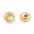 thumbnail image 3 of Rack Plating Brass Bead Cap Long-Lasting Plated Flower Multi-Petal Real 18K golden Plated 5.5x1.3mm Hole: 1.2mm, 3 of 3
