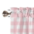 thumbnail image 5 of Bedroom Curtains 63 Inches length, Pink Buffalo Plaid Window Treatment Curtain Drapes, Farmhouse Pink White Checkered Rod Pocket Curtain Panels for Living Room Kitchen, 42"x63", 2 Panels, 5 of 7