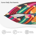 thumbnail image 5 of DouZhe Velvet Decorative Throw Pillow Covers Set of 2, Soft Square Cushion Cover with Invisible Zipper Abstract Colorful Pencils Printing, 18"x18", 5 of 7