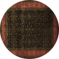thumbnail image 1 of Ahgly Company Indoor Round Persian Brown Traditional Area Rugs, 7' Round, 1 of 4