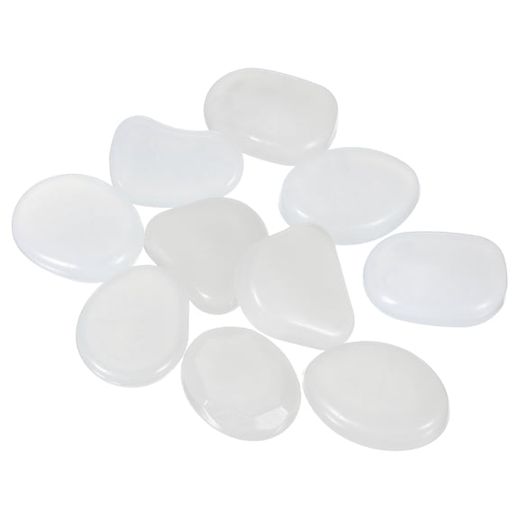 Large Glow in the Dark Stones, Luminous Pebbles Stones Glowing Rocks for Fish Tank Outdoor Garden, 10 Pcs & White