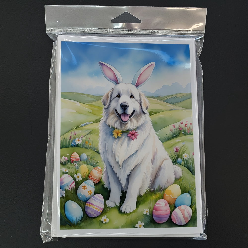 Great Pyrenees Easter Egg Hunt Greeting Cards Pack of 8 7 in x 5 in