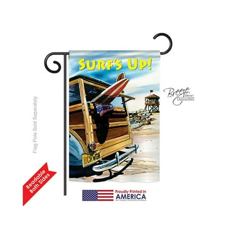 Breeze Decor 56068 Summer Beach Wagon 2-Sided Impression Garden Flag - 13 x 18.5 in.