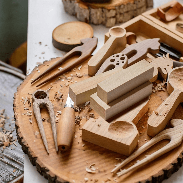 Whittling And Carving Wood Blocks Unfinished Wood Blocks Basswood Carving Blocks Set For Carving Beginners