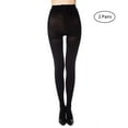 thumbnail image 2 of Manzi 2 Pairs Lady Run Resistant Control Top Panty Hose Opaque Tights Women's Blackout Tights, 2 of 7