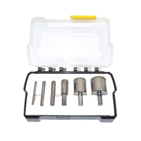 

6 Pc Diamond Dust Hole Saw Set Tile Glass Marble Slate Tool 1/4 to 1-3/8