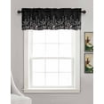 thumbnail image 3 of Black Botanical Kitchen Valances for Windows Farmhouse Linen Window Valance Curtain for Living Room Window Treatment Dragonfly Flower Leaf Retro Style Valance Rod Pocket Topper Drape, 60 x 18 Inch, 3 of 6