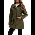 thumbnail image 1 of Chaquetas Softshell Impermeables para Mujer, Abrigos Cálidos con Forro y Capucha, Chaqueta Impermeable Larga. Verde XL, 1 of 10