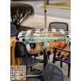 thumbnail image 4 of Outdoor Tablecloth with Umbrella Hole and Zipper, Thanksgiving Square Table Cloth 60x60 Inch Waterproof Tablecloth, Maple Leaf Pumpkin Black White Plaid Picnic Table Cover for Patio Camping, 4 of 7