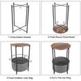 thumbnail image 5 of Funcid End Table, 24.5" Round Side Table for Living Room, Bedside Nightstand with Fabric Storage Basket, Wooden Accent Table with Metal Frame, Small Coffee Table, 5 of 11